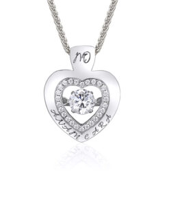 Silver My Soul Mate Single Dancing Stone Pendant Chain