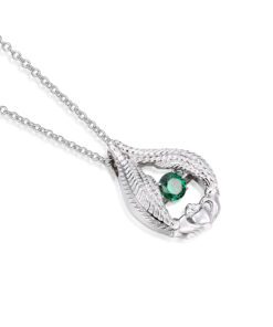 Alternative view of Silver Angel Wings Claddagh
