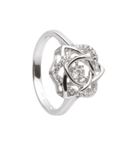 Silver Damhsa Trinity & Heart Dancing Stone Ring