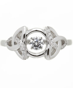 Silver Dancing Stone Trinity Ring