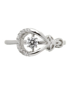 Silver Dancing Stone Drop Ring