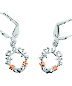 Silver Heart,Shamrock,Claddagh Earrings Chain