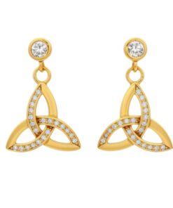 Alternative view of 14K Gold Vermeil Trinity with CZ Earrings