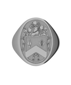 Gents Large Solid Shield Heraldry Ring - Image 3