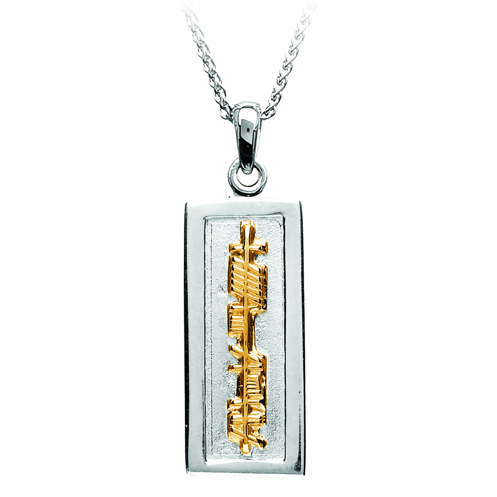 My Soul Mate Silver & 18K Gold Ogham Pendant Chain