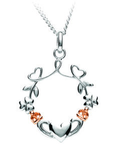 Silver Heart, Shamrock, Claddagh Pendant Chain