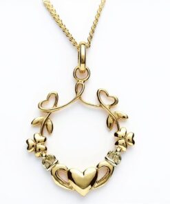 Silver Heart, Shamrock, Claddagh Pendant Chain - Image 3