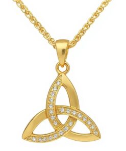 Silver Trinity Pendant with Stone Set Chain - Image 2