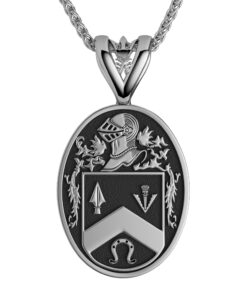 Oval Heraldry Pendant with Mantle Chain - Image 3