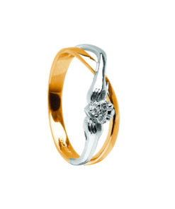 Diamond Twist Claddagh Ring with 0.05cts Diamonds