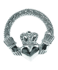 Alternative view of Silver Engraved Claddagh Tie Tac