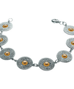 Silver Small Bracelet 18K Gold Bead