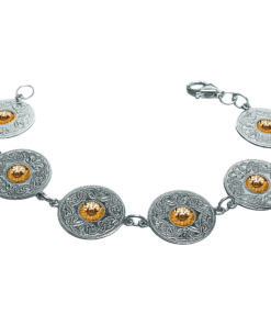 Silver Large Bracelet 18K Gold Bead