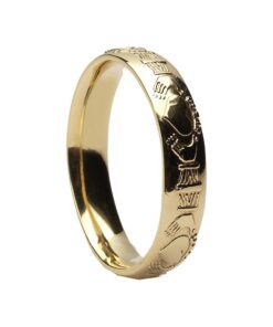 Gents Claddagh Wedding Ring Court Shape