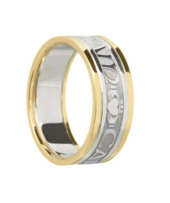 Ladies Mo Anam Cara “Soul Mate” Wedding Ring White Gold with Yellow Trim