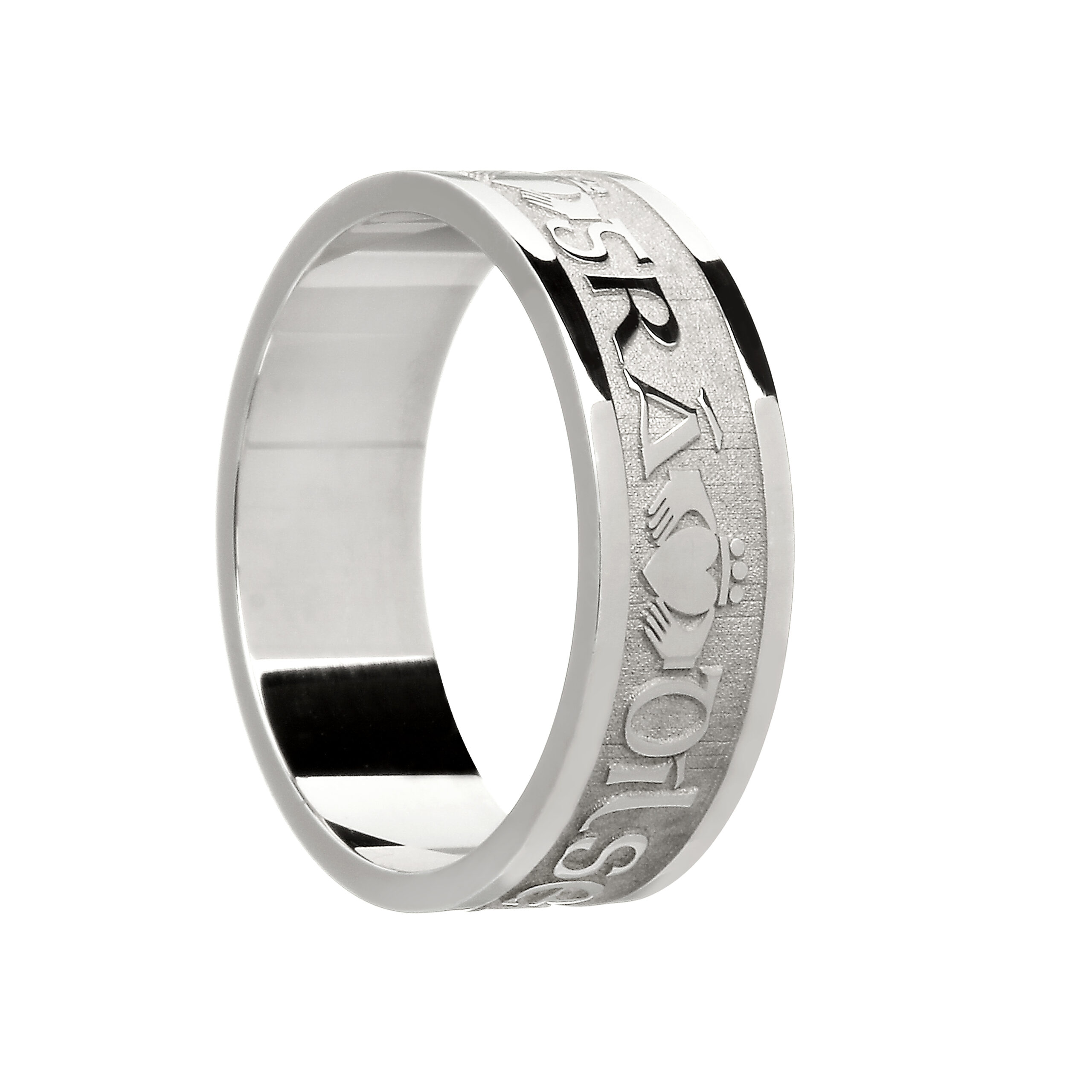 Gents Grá Dilseacht Cairdeas “Love Loyalty Friendship” Claddagh Wedding Ring - Image 2