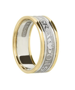 Ladies Grá Dilseacht Cairdeas “Love Loyalty Friendship” Wedding Ring White Gold with Yellow Trim