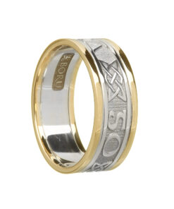 Ladies Grá Go Deo “Love Forever” Wedding Ring White Gold with Yellow Trim