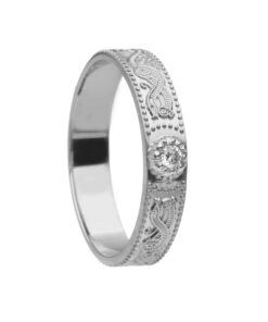 Alternative view of Ladies Warrior Shield Diamond Set Wedding Ring 4.5mm - No Trim