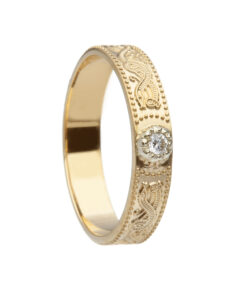 Ladies Warrior Shield Diamond Set Wedding Ring 4.5mm - No Trim