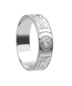 Alternative view of Gents Warrior Shield Diamond Set Wedding Ring 6mm No Trim