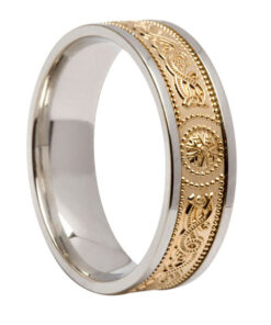 Signature Warrior Shield Wedding Ring 6.6mm Yellow Center