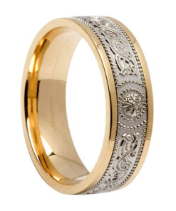 Signature Warrior Shield Wedding Ring 6.6mm White Center